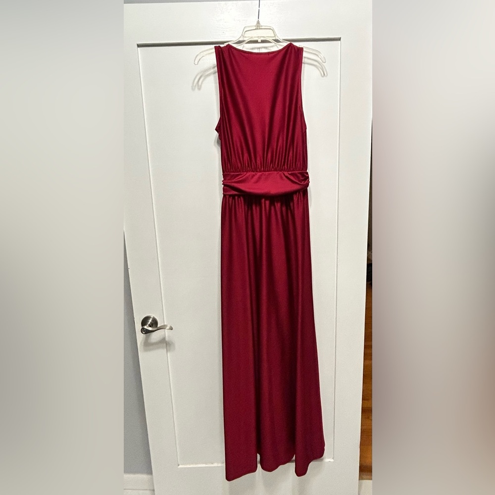 Burgundy Sleeveless Maxi Dress